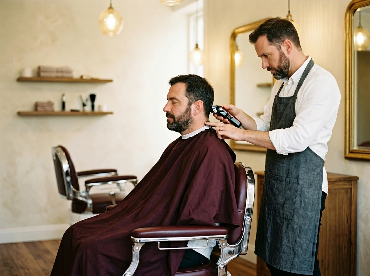 Coupe homme soignée dans un salon de coiffure